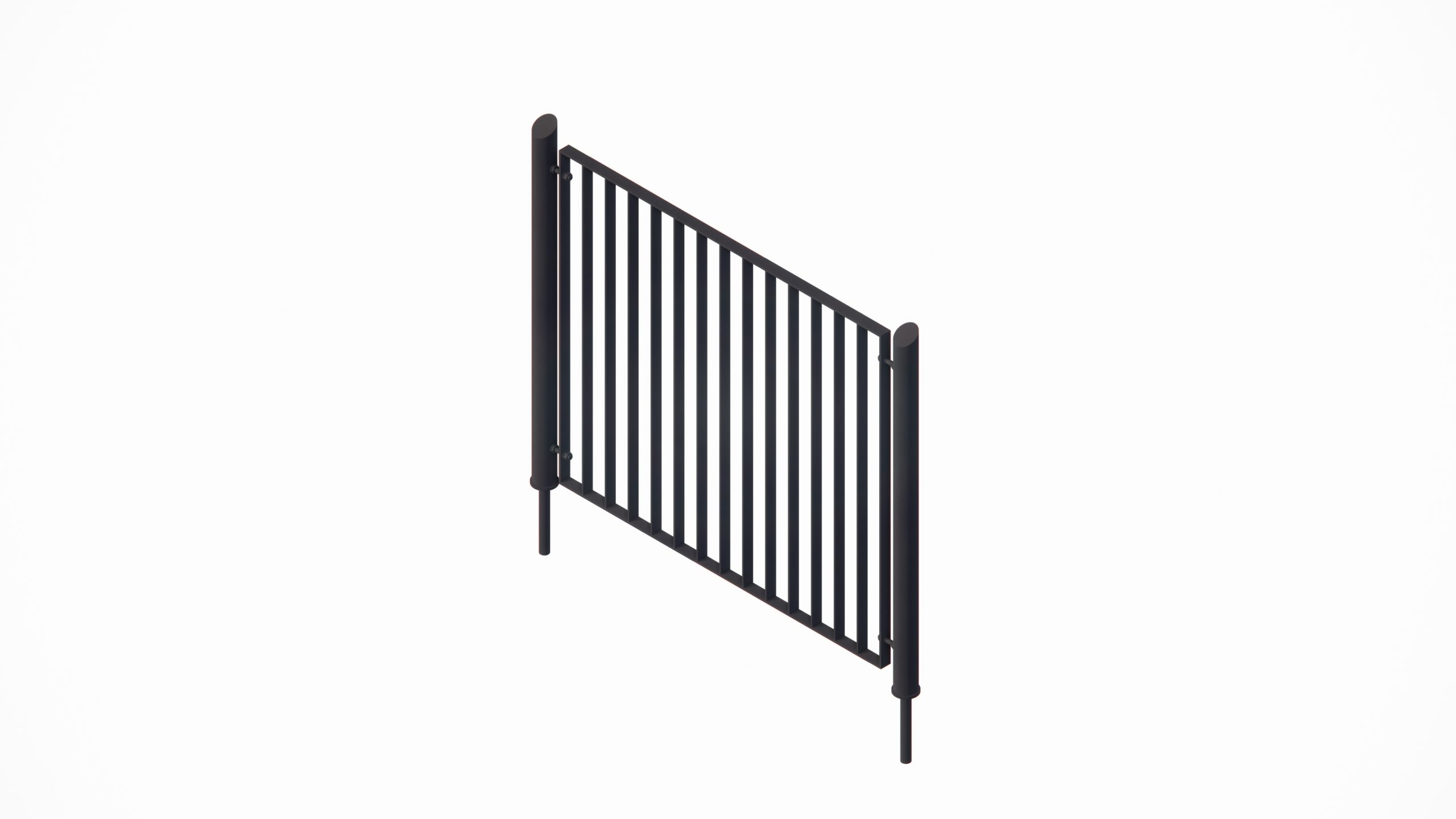 Teräsaita pyöreällä tolpalla ja aitakehikolla