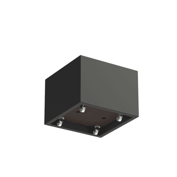 Kulmikas alumiininen istutusastia pyörllä