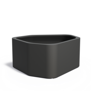 Epäsymmetrisen mallinen lujitemuovinen istutusastia