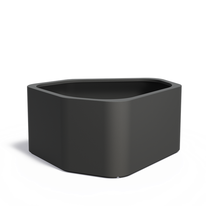 Epäsymmetrisen mallinen lujitemuovinen istutusastia