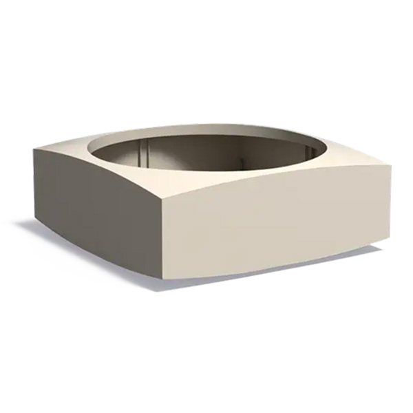 Kaareva 1200x1200x450 alumiini-istutusastia