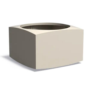 Kaareva 1200x1200x800 alumiini-istutusastia