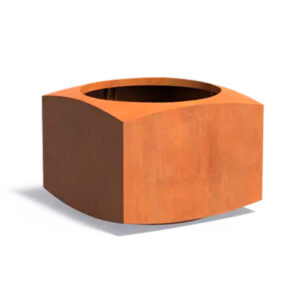 Kaareva 800x800x600 Corten-istutusastia