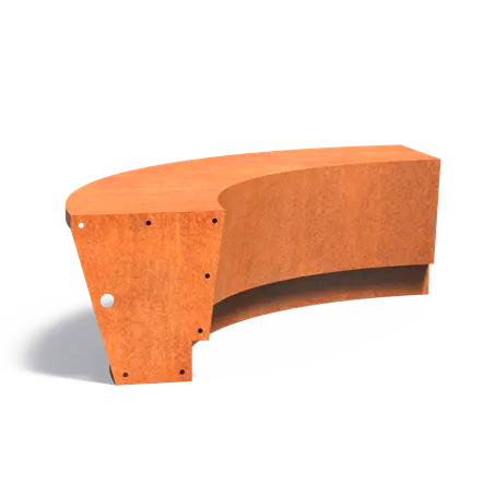 Corten-reunatuki leveä leikkauksella sisäkaari 500 x 1000 mm