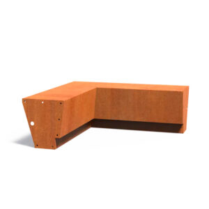 Corten-reunatuki leveä leikkauksella sisäkulma 500 x 1000 mm