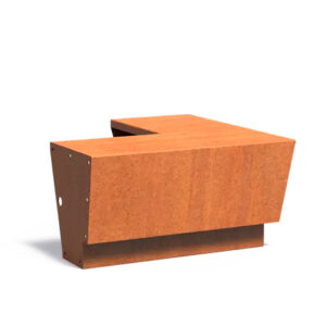 Corten-reunatuki leveä leikkauksella ulkokulma 500 x 1000 mm