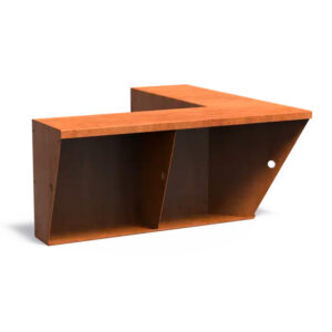 Corten-reunatuki leveä sisäkulma 600 x 1000 mm