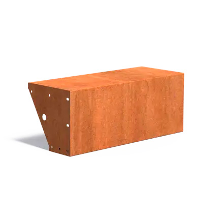 Corten-reunatuki leveä suora 400 x 1000 mm