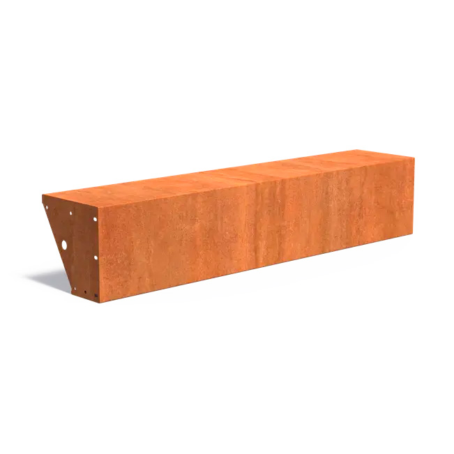 Corten-reunatuki leveä suora 400 x 2000 mm